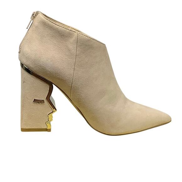 Katy Perry Gypsy Cream Suede Faces Block Heel Ankle Boots - Size 8 - Picture 1 of 8